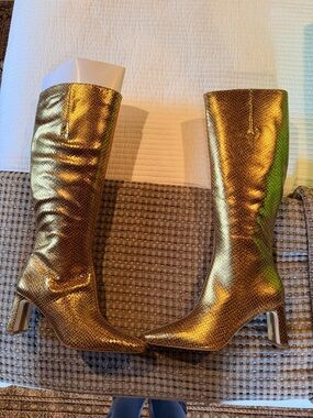 Sam Edelman Metallic Gold Knee-High Women's Boots